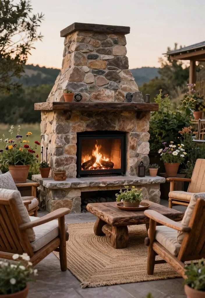9 Practical Outdoor Propane Fireplace Ideas Easy 2. Rustic Charm with Stone Features 0