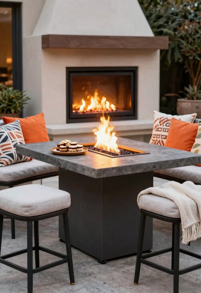9 Practical Outdoor Propane Fireplace Ideas Easy 8. Elevated Fire Tables 0