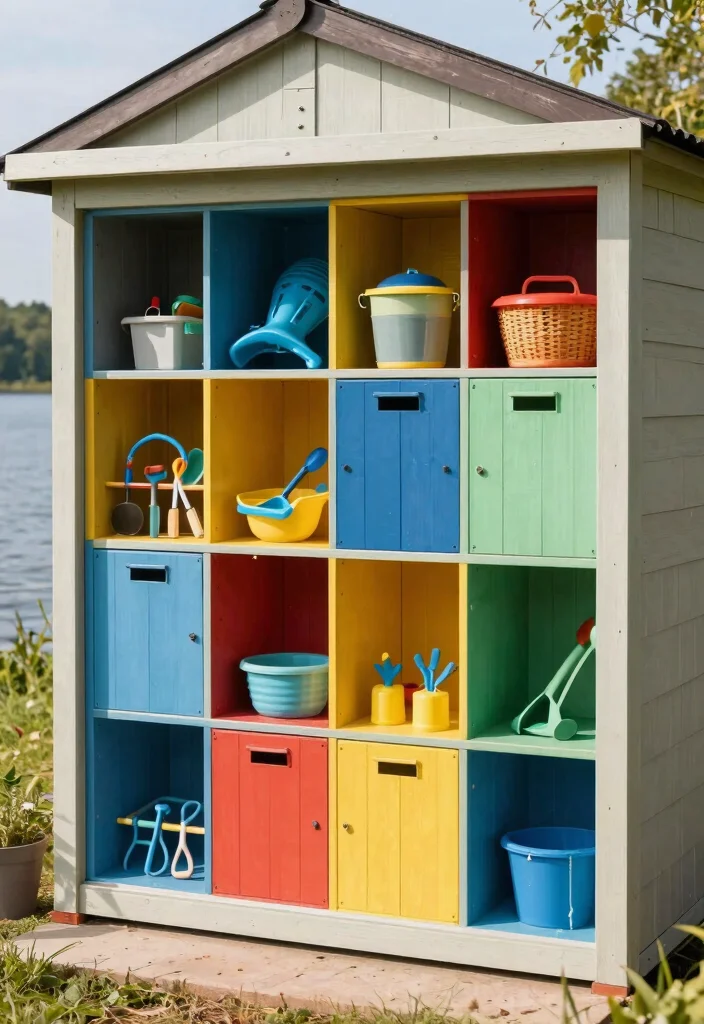 9 Relaxing Lake Shed Storage Ideas for Water Toys 8. Outdoor Storage Cubbies 0