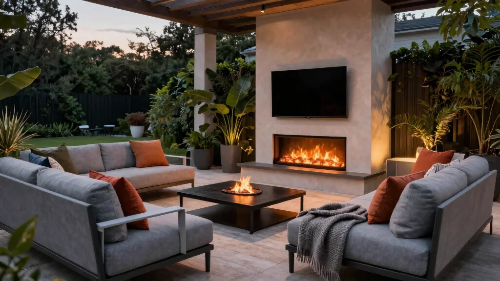 9 Smart Outdoor Electric Fireplace Ideas with TV
