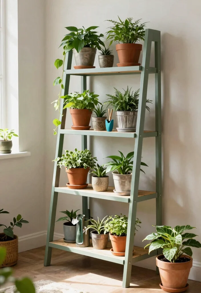 9 Space Saving Shed Loft Storage Ideas (Genius Hacks) 48 9 Space Saving Shed Loft Storage Ideas Genius Hacks 8. Ladder Shelf for Multi Use Storage 0