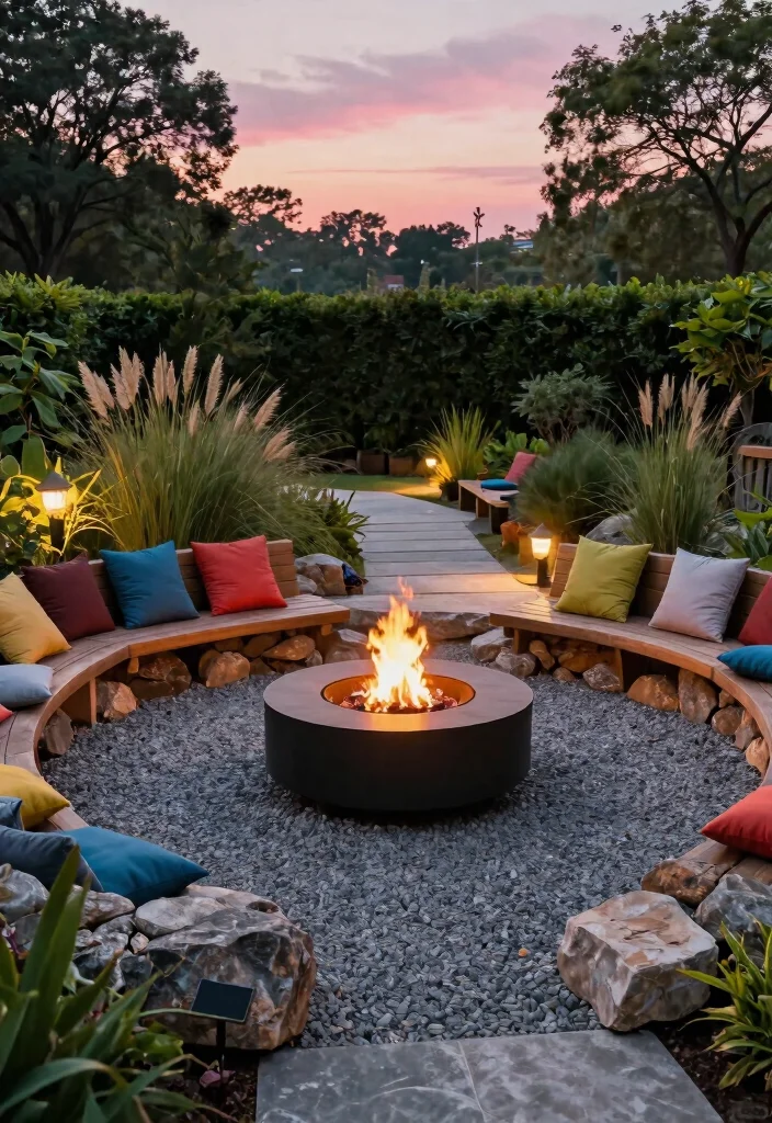 15 Ultimate Fireplace Concepts: Outdoor Fire Pits Style 7. Fire Pit Surrounded by Gravel